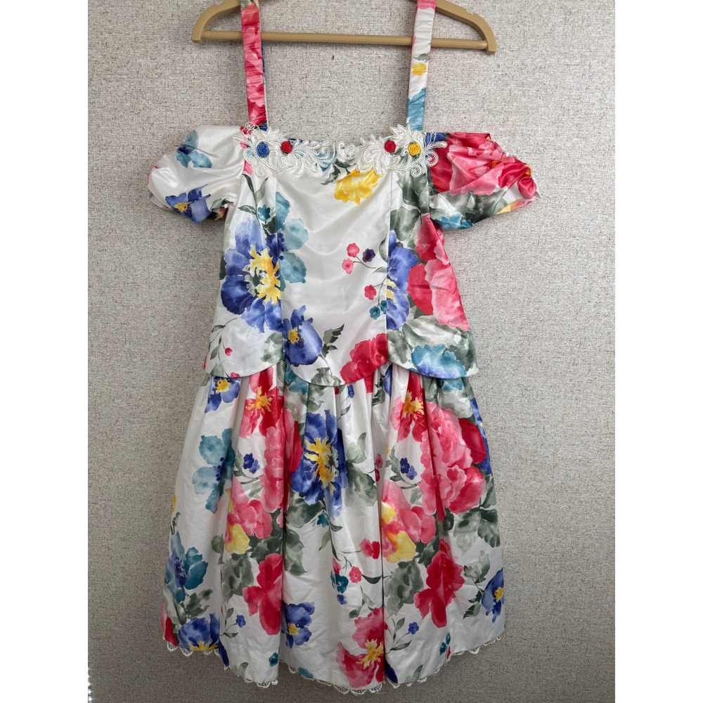 Dorissa International Nicole Vintage Girls Floral Party Dress — No Size Tag